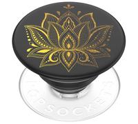 PopSockets Poignée Adhésive - Pop Top pour Smartphone et Tablette avec Un Top Interchangeable -Golden Prana Black