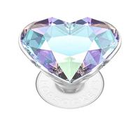 PopSockets Poignée Adhésive - Pop Top pour Smartphone et Tablette avec Un Top Interchangeable -Iridescent Dichroic Heart