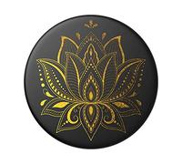 PopSockets Poignée Adhésive pour Téléphone, Support- Prana Doré et Noir
