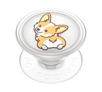PopSockets Poignée de téléphone à Base de Plantes avec Support Extensible, respectueuse de l'environnement - Cheeky Corgi
