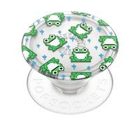 PopSockets Poignée de téléphone à Base de Plantes avec Support Extensible, respectueuse de l'environnement - 8 Bit Frogs