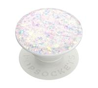 PopSockets Poignée de téléphone avec béquille Extensible, Paillettes PopGrip - Blanc confettis