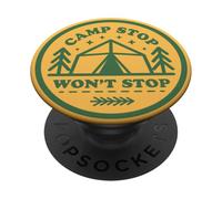 PopSockets Poignée de téléphone - PopSocket drôle - Camp Stop PopSockets PopGrip Adhésif