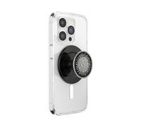 PopSockets Poignée Ronde pour téléphone Compatible avec MagSafe, Anneau Adaptateur Inclus, Support de téléphone, Compatible avec Chargement sans Fil - émail martelé Noir Soleil