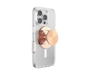 PopSockets Poignée de téléphone pour MagSafe avec béquille, Support magnétique, Dessus Interchangeable, Prise en Main sûre pour iPhone Cases MagSafe, téléphone et Tablette Grip - Or Rose Radial