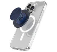 PopSockets Poignée MagSafe, Support Magnétique- Bleu Marine Français | Avec aimant, amovible, Kindle/iPhone/Android/tablette, bleu marine, bleu, foncé, métal, émail, dessus