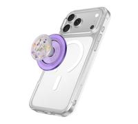 PopSockets Poignée MagSafe Téléphone, Support Magnétique- Champs Violets | Amovible, pour Kindle/Android/iPhone, aimant, fleur, floral, violet, aura