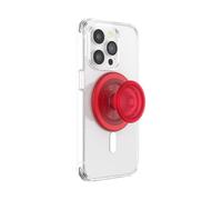 PopSockets Poignée MagSafe Téléphone, Support Magnétique- Rouge Blanchette | Amovible, pour Kindle/Android/iPhone, avec aimant, rouge, texturé, iPad, amovible, bouton-pression