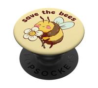 PopSockets Poignée pour téléphone - Bee PopSocket - Save The Bees PopSockets PopGrip Adhésif