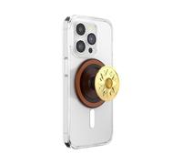 PopSockets Poignée Ronde pour téléphone Compatible avec MagSafe, Anneau Adaptateur Inclus, Support de téléphone, Compatible avec Chargement sans Fil - Bijou Soleil en émail Ambre