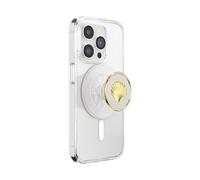 PopSockets Poignée Ronde pour téléphone Compatible avec MagSafe, Anneau Adaptateur Inclus, Support de téléphone, Compatible avec Chargement sans Fil - Émail Venus Blanc