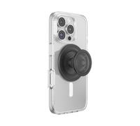 PopSockets Poignée Ronde pour téléphone Compatible avec MagSafe, Anneau Adaptateur Inclus, Support de téléphone, Compatible avec Chargement sans Fil - Noir translucide