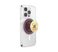 PopSockets Poignée Ronde pour téléphone Compatible avec MagSafe, Anneau Adaptateur Inclus, Support de téléphone, Compatible avec Chargement sans Fil - Bijou Soleil en émail Mauve