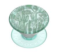 PopSockets : PopGrip Plant - Support et poignée Extensible fabriqué avec des matériaux à Base de Plantes avec Un Dessus Interchangeable pour Smartphones et tablettes - Translucent Cacti