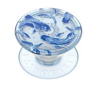 PopSockets : PopGrip Plant - Support et poignée Extensible fabriqué avec des matériaux à Base de Plantes avec Un Dessus Interchangeable pour Smartphones et tablettes - Translucent Cosmic Koi