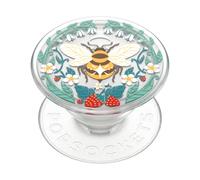 PopSockets : PopGrip Plant - Support et poignée Extensible fabriqué avec des matériaux à Base de Plantes avec Un Dessus Interchangeable pour Smartphones et tablettes - Translucent Bee Boho