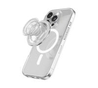 PopSockets: PopGrip Round pour MagSafe - Anneau Adaptateur pour MagSafe Inclus - Support et Poignée pour Smartphone et Coques avec Un Top Interchangeable - Clear Glitter