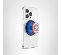 PopSockets: PopGrip Round pour MagSafe - Anneau Adaptateur pour MagSafe Inclus - Support et Poignée pour Smartphone et Coques avec Un Top Interchangeable - Enamel Captain America