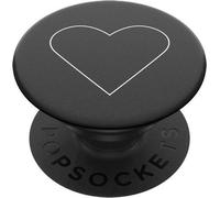 PopSockets | PopGrip | Socle extensible et poignée pour smartphones et tablettes | Porte-doigts White Heart Noir