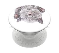 PopSockets Porte-doigt pour téléphone portable PopGrip Cat Nap amovible Multicolore