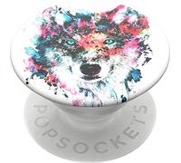 PopSockets PopGrip - Support et Grip pour Smartphone et Tablette avec Un Top Interchangeable - Wolf