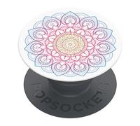 PopSockets PopGrip Support Extensible et Grip pour Smartphones et Tablettes Support de Doigt Basic Rainbow Mandala