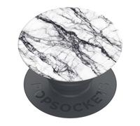 PopSockets | PopGrip | Support extensible et poignée pour smartphones et tablettes Support de doigt Basic White Stone Marbre