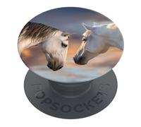 PopSockets | PopGrip | Support Extensible et Poignée pour Téléphones, Accessoire Téléphone, Support de Doigt Basic Sunset Horses