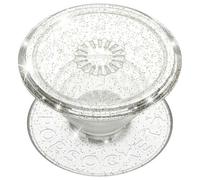 PopSockets PopSockets PopGrip Amovible Translucent Clear Glitter Silver Porte-doigt pour téléphone portable Transparent