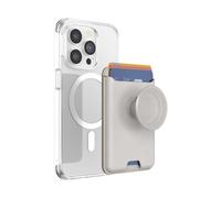 PopSockets: PopWallet pour MagSafe - avec poignée - Comprend Un Anneau Adaptateur pour MagSafe - Porte-Cartes Mince repositionnable pour Smartphones et Coques - SoftGoods - Horchata
