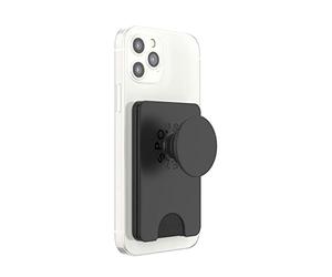 PopSockets : PopWallet+ pour MagSafe - Porte-cartes avec PopTop Interchangeable Intégré pour Smartphones et Coques - Black