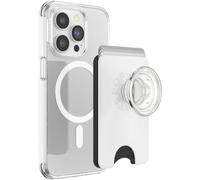 PopSockets Porte-Cartes MagSafe avec Poignée- Blanc Transparent