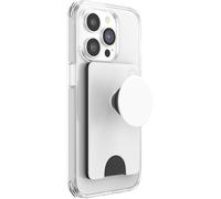 PopSockets Portefeuille pour téléphone avec poignée Extensible pour téléphone, Porte-Cartes de téléphone, PopWallet Solide - Blanc Noir