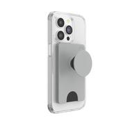PopSockets Portefeuille pour téléphone avec Prise en Main Extensible, Porte-Cartes de téléphone, PopWallet Solide - Gris Technique
