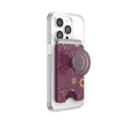 PopSockets Portefeuille pour téléphone avec Prise en Main Extensible, Porte-Cartes pour téléphone, Compatible avec Chargeur sans Fil, Portefeuille Compatible avec MagSafe, Mauve céleste
