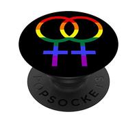 PopSockets Proud Lesbian Double Venus/Woman Symbol in Rainbow Colors PopSockets PopGrip Interchangeable