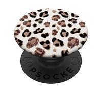 PopSockets Rose Cheetah Print Cute Leopard Pattern Jaguar Lover Gift PopSockets PopGrip - Support et Grip pour Smartphone/Tablette avec un Top Interchangeable
