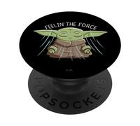 PopSockets Star Wars The Mandalorian The Child Feelin' The Force PopSockets PopGrip - Support et Grip pour Smartphone/Tablette avec un Top Interchangeable