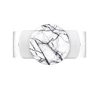 PopSockets: Support et poignée de téléphone Non adhésifs PopGrip Slide Stretch avec Bords carrés et Top Interchangeable - Compatible avec la Plupart des téléphones - White Dove Marble