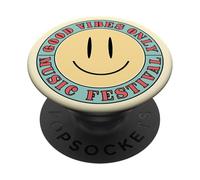 PopSockets Trendy Good Vibes Only Music Television Smiley Face PopSockets PopGrip Interchangeable