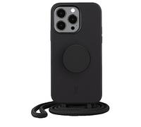 PopSockets x Just Elegance | Necklace Case | Coque de protection pour iPhone 14 Pro 6,1" | PopSockets | avec cordon amovible | Support pour doigts I Beige (noir)