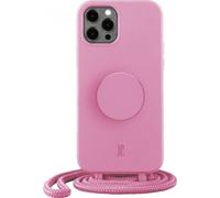 PopSockets x Just Elegance | Necklace Case | Etui pour téléphone portable iPhone 13 Pro Max | PopGrip | avec cordon amovible | Porte-doigts I Pastel Pink