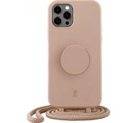 PopSockets x Just Elegance | Necklace Case | Etui pour téléphone portable pour iPhone 13 Pro Max | PopGrip | avec cordon amovible | Porte-doigts I Abricot délicat