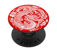 PopSockets Yin Yang Dragon Pop Socket Rouge pour Téléphone PopSockets Yin Yang PopSockets PopGrip Adhésif