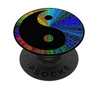 PopSockets Yin Yang Ying Yin-Yang symbole signe yoga méditation Bouddha PopSockets PopGrip - Support et Grip pour Smartphone/Tablette avec un Top Interchangeable