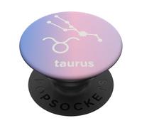 PopSockets Zodiac Poignée pour téléphone Motif Constellation du Taureau PopSockets PopGrip Adhésif