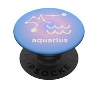 PopSockets Zodiac Poignée pour téléphone Motif Constellation Verseau PopSockets PopGrip Adhésif