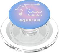 PopSockets Zodiac Poignée pour téléphone Motif Constellation Verseau PopSockets PopGrip pour MagSafe