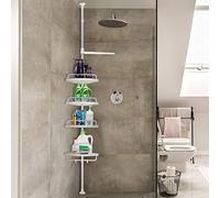 POPSPARKk Étagère de Salle de Bains étagère de Douche étagère de Coin étagère de Salle de Bain en Acier Inoxydable avec 4 paniers