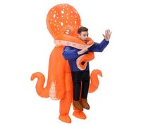 Poptrend Inflatable Octopus Costume for Adult, Inflatable Blow up Costumes Octopus Halloween Costumes Men Women Funny Fancy Dress Party Costumes